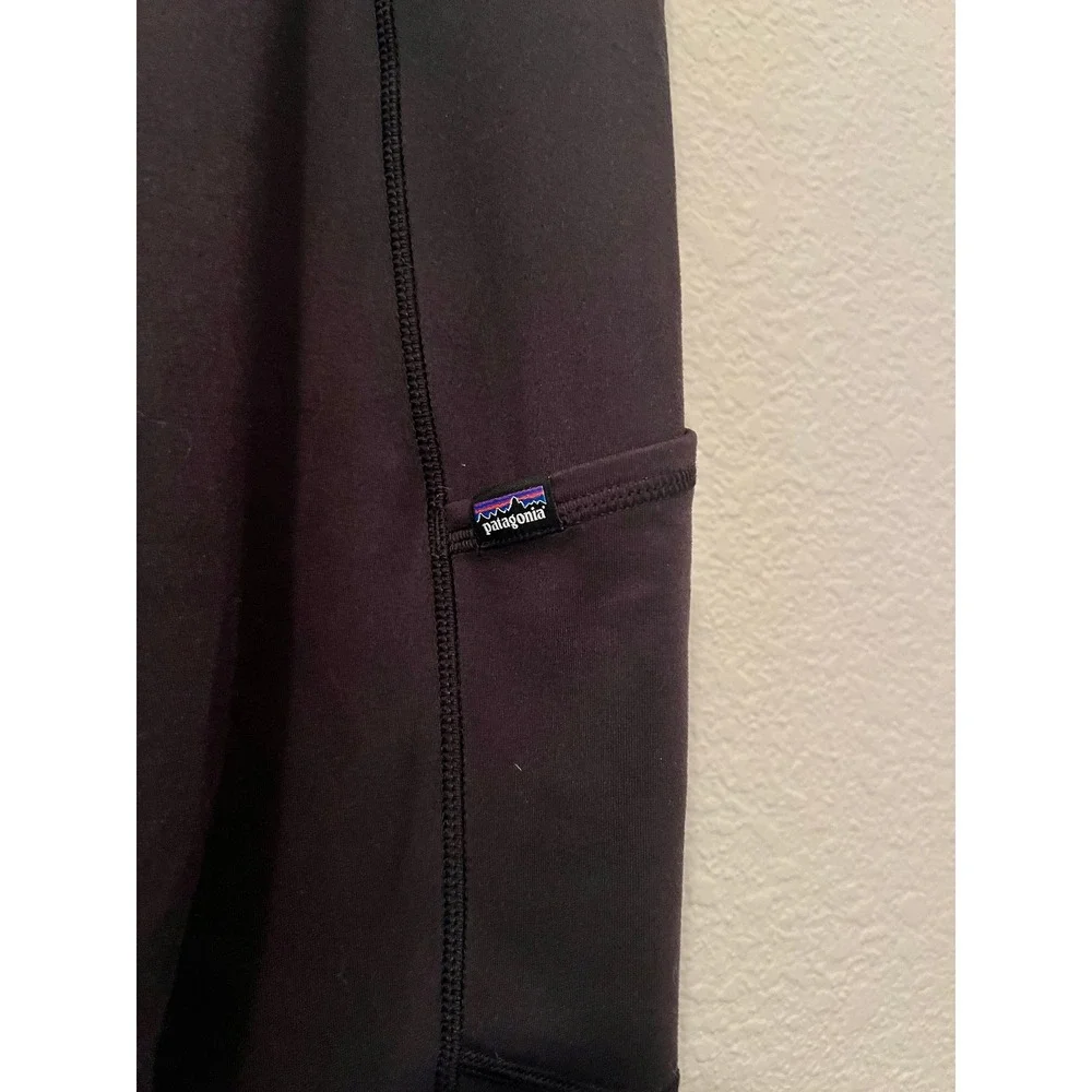 Patagonia Womens Pack Out Tights Black Hiking Leggings Pockets Size L