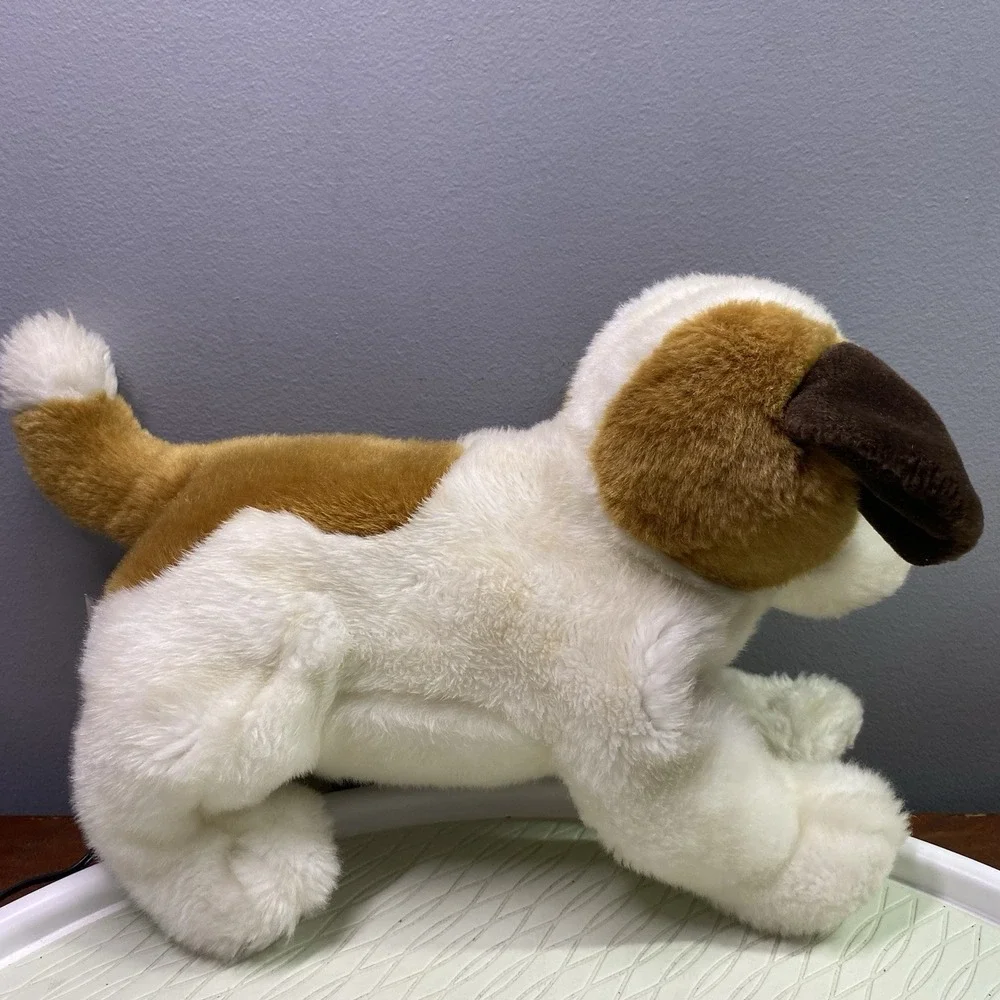 Vintage Aurora St. Bernard Plush Brown/Black/White Dog Stuffed Animal 12
