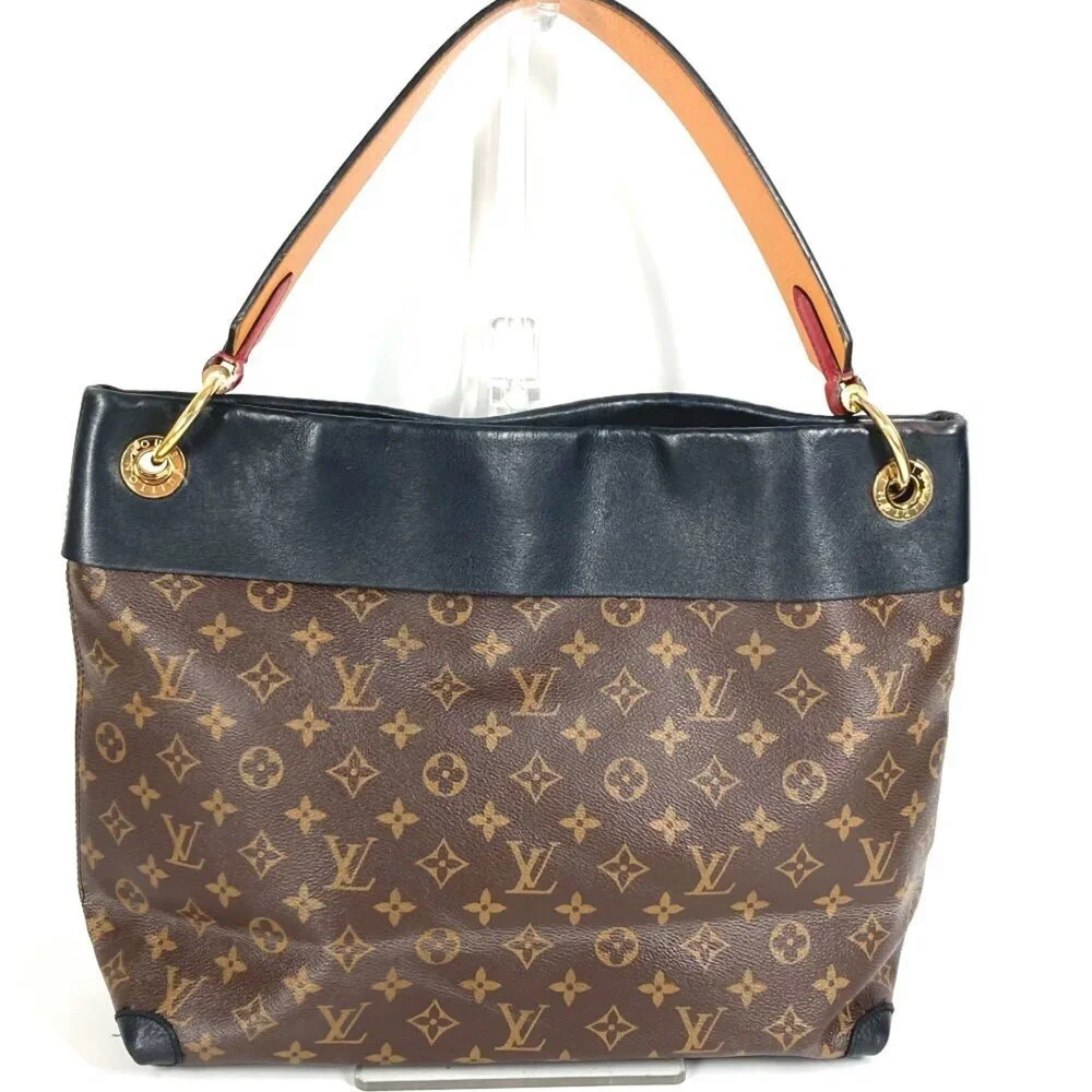 LOUIS VUITTON Black Monogram Canvas Shoulder Bag
