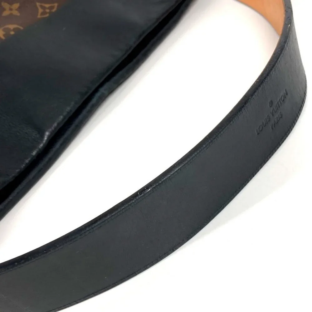 LOUIS VUITTON Black Monogram Canvas Shoulder Bag