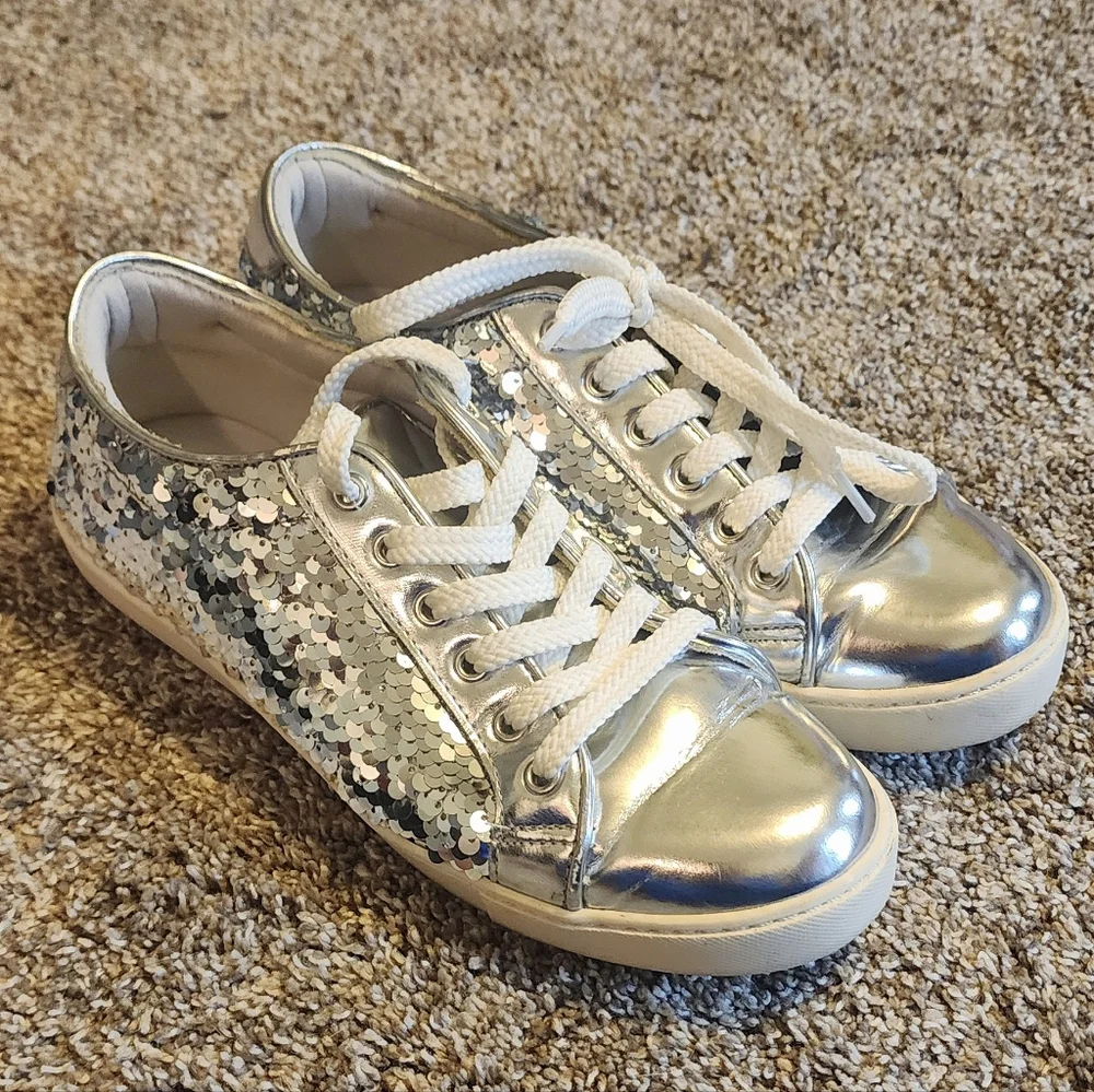 Aldo silver sequined sneaker