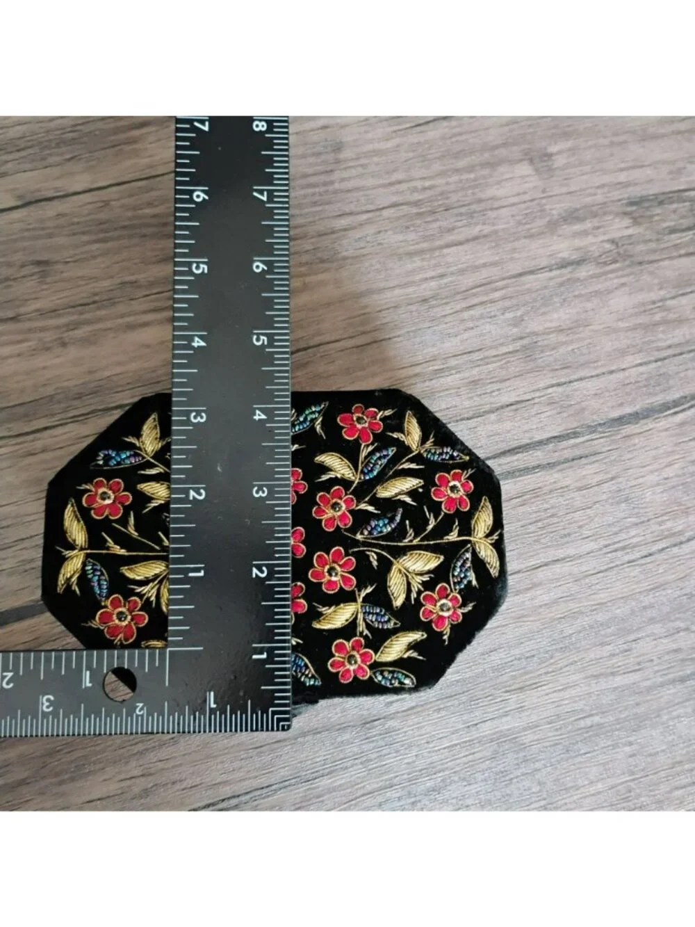 Vintage Indian Zardozi Embroidered Black Velvet Jewelry Box, 6