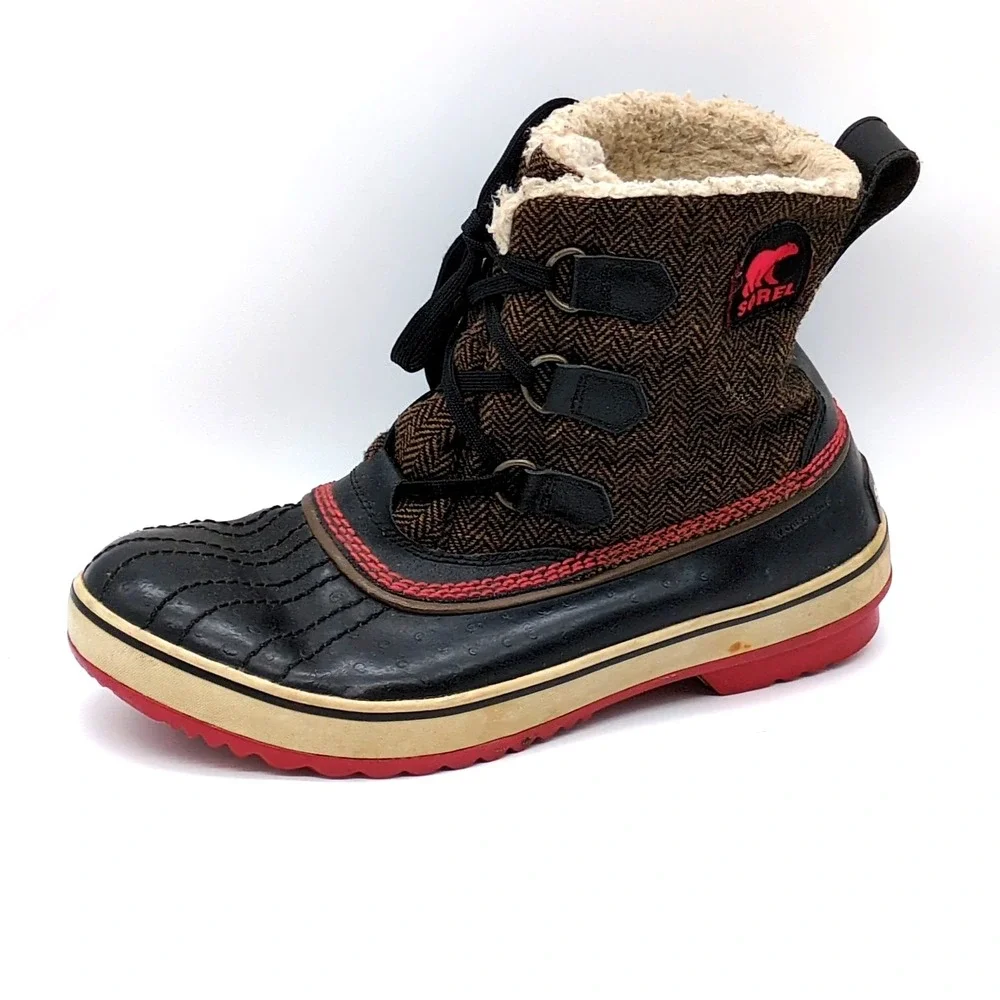 Sorel Shoes Womens Brown 8.5 Waterproof Duck Boots‎ Faux Fur Lined NL2000-202
