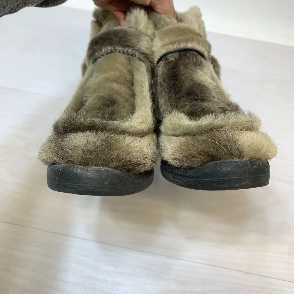 Vintage 70s Converse Stormgards Boots Womens 7 Winter Fur‎ Chukka Sherpa Beige