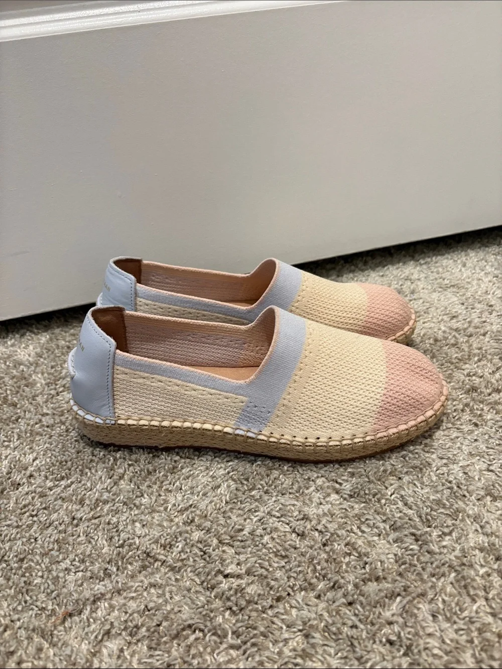 Cole Haan Slip-On Espadrilles in Cream, Blush & Pale Gray