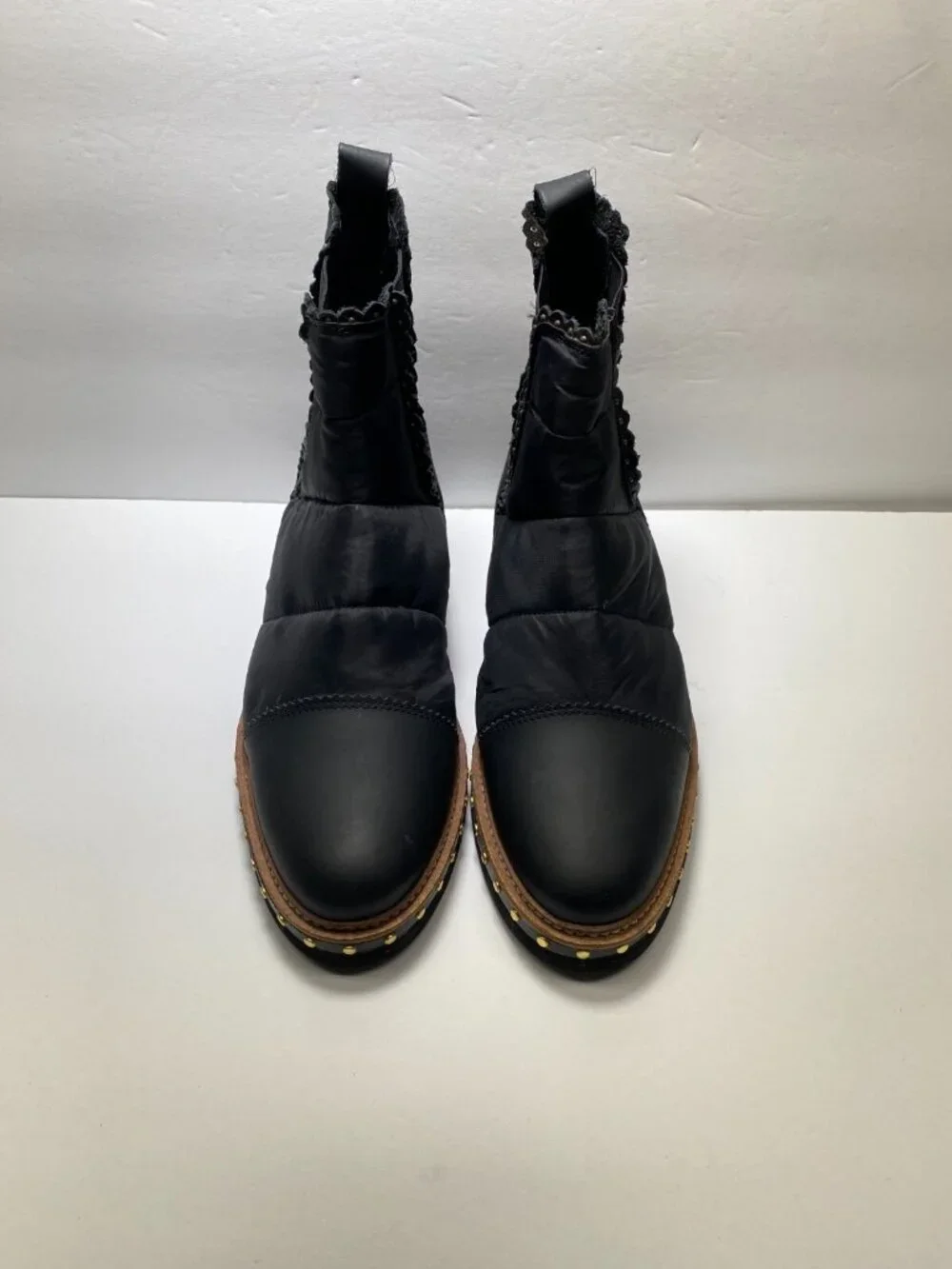 Free People Women's Atlas Puffer Chelsea Black Boot Sz 9