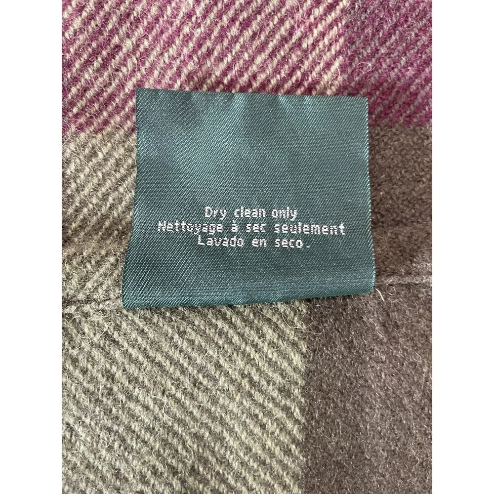 Vtg Ralph Lauren Rutherford Park QUEEN Blanket 100% Wool Plaid Green Blue Purple