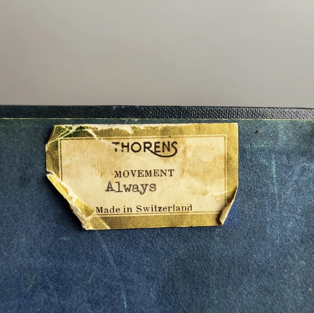 THORENS 1960' VTG Always Made In Switzerland Music Jewelry Box W/Velvet Green