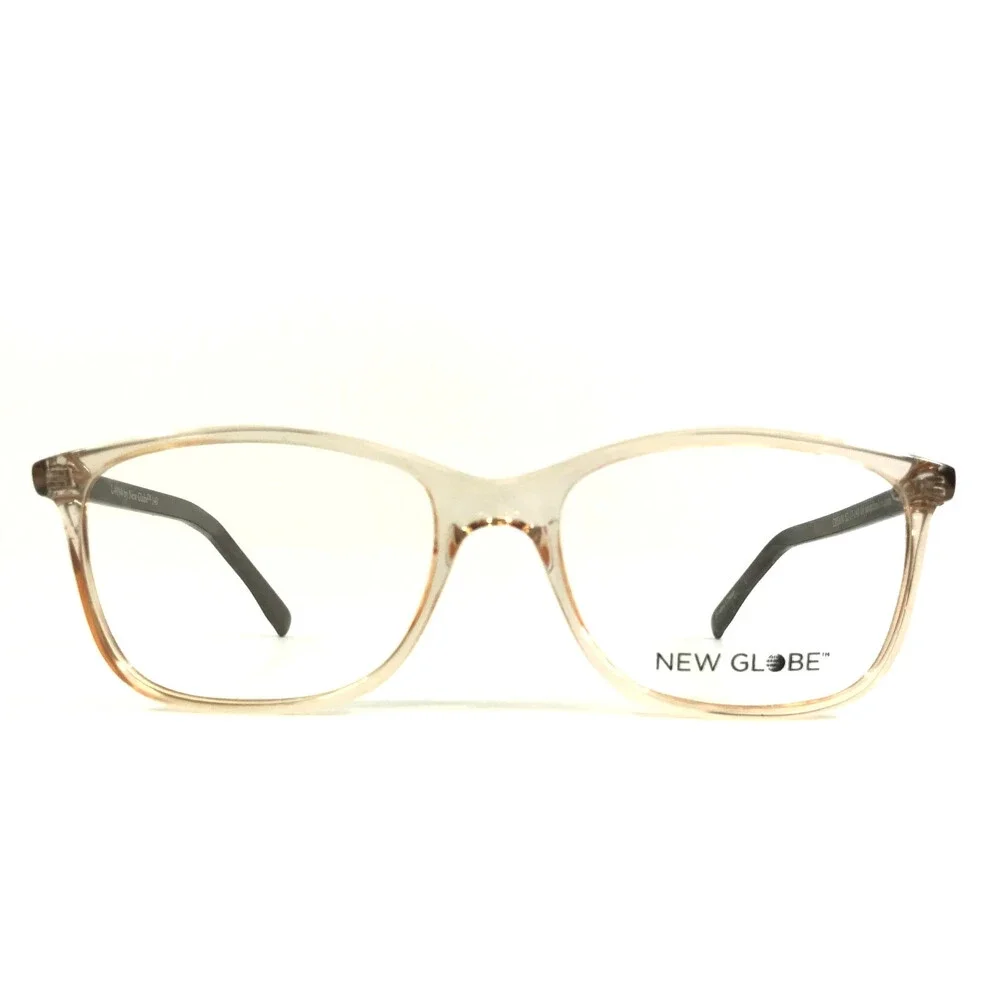 New Globe Eyeglasses Frames L4094 CREAM Black Rectangle Full Rim 52-17-140