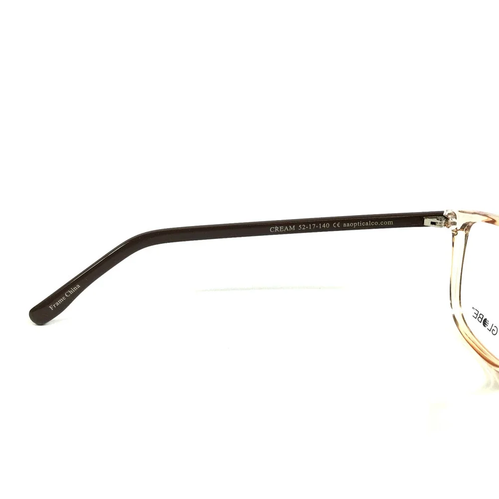 New Globe Eyeglasses Frames L4094 CREAM Black Rectangle Full Rim 52-17-140