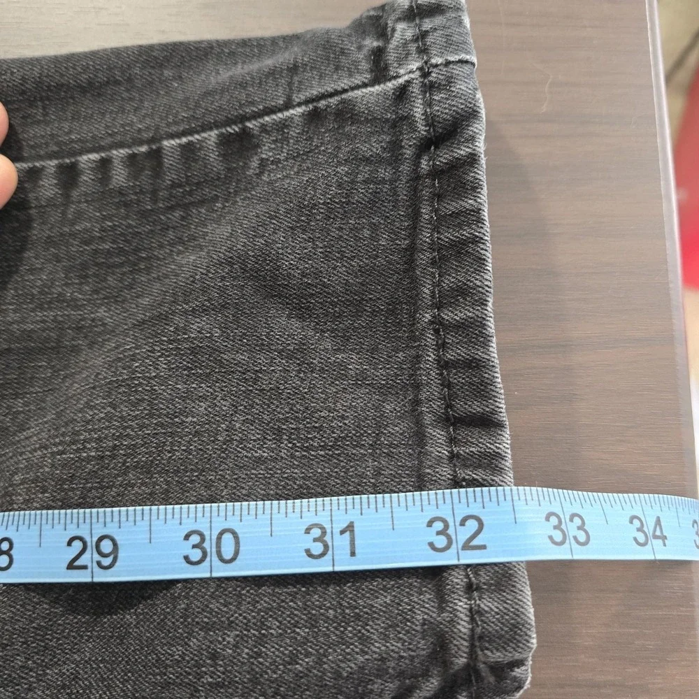 Levis 505 Regular Fit Jeans‎ Mens 33x32 Washed Black Straight Leg Denim Pants