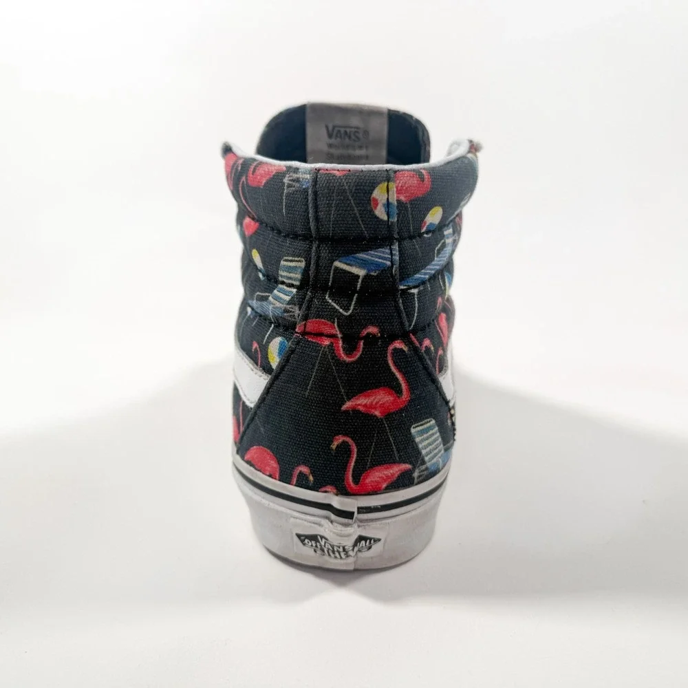 Vans Authentic Hightop‎ Shoes - Sk8-Hi Flamingo Pool Party - Black - M 7.5 / W 9