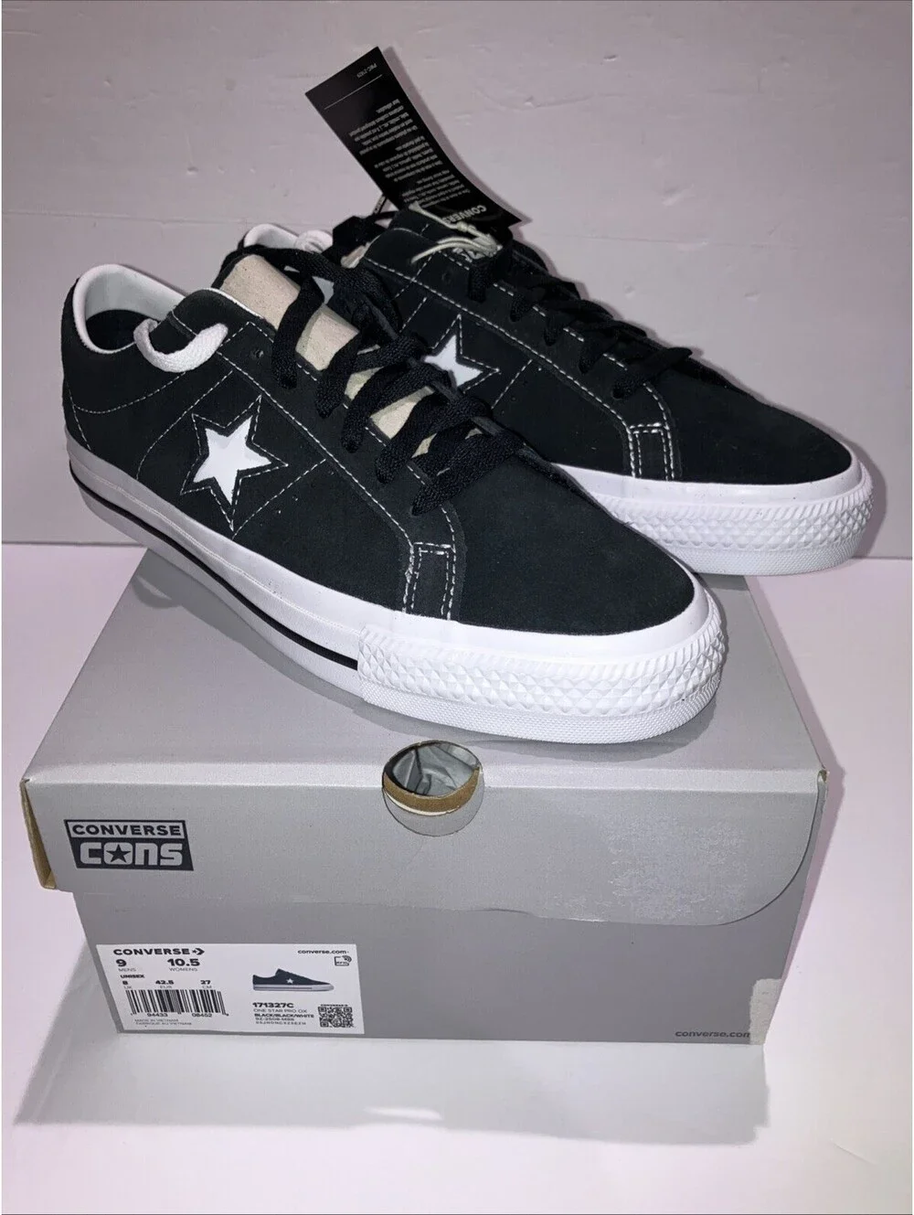 CONVERSE CONS One Star Pro OX Black White 171327C Men’s 9 Women’s 10.5 NEW