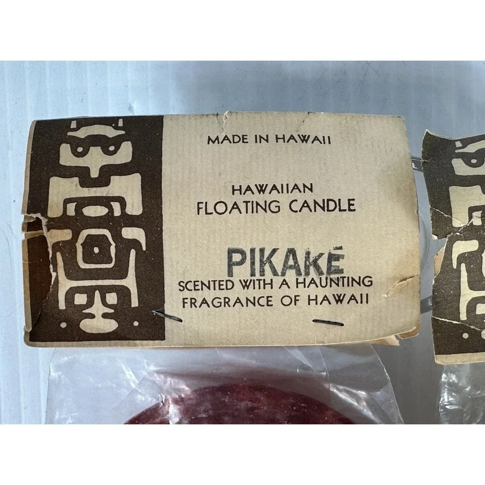 Vintage Aloha Candle Co Hawaiian Floating Candle Made Hawaii Sandalwood Pikake