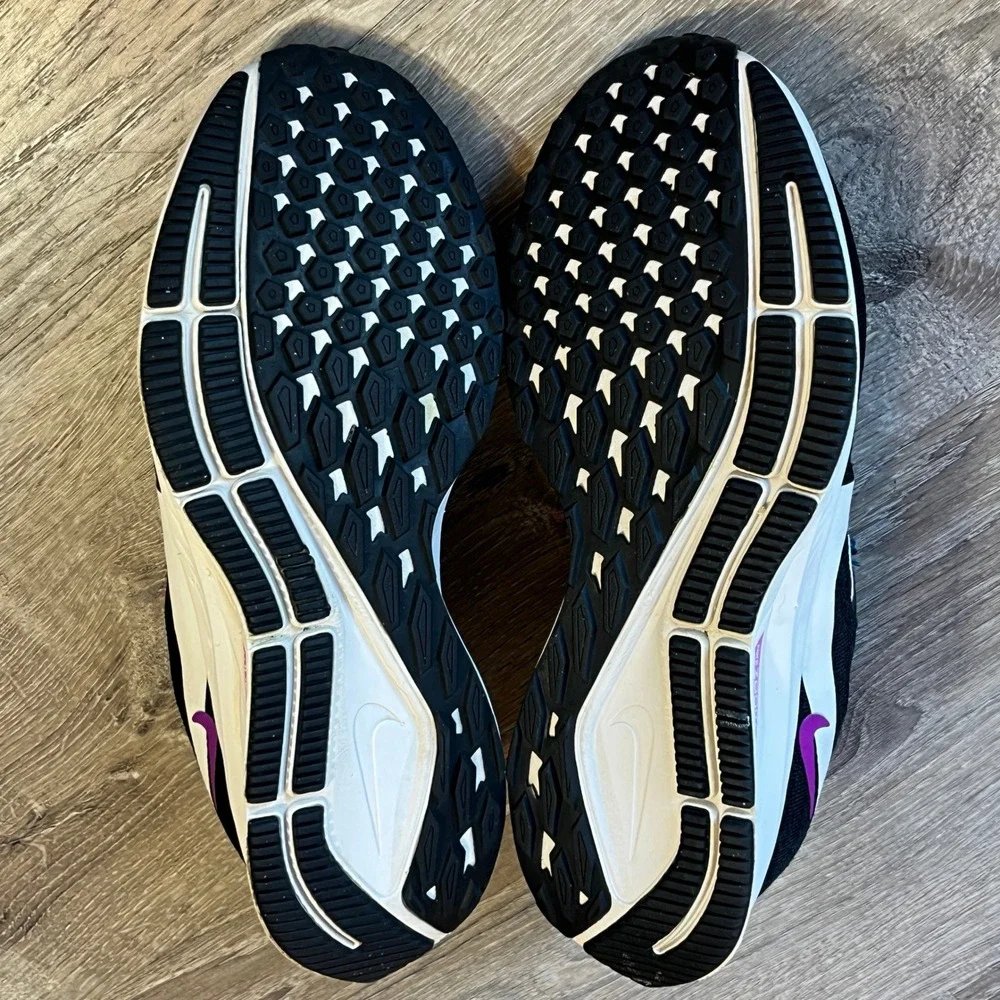 Nike Air Zoom Pegasus 36 Black Purple Blue Running Shoes AQ2210-012 Womens 9.5