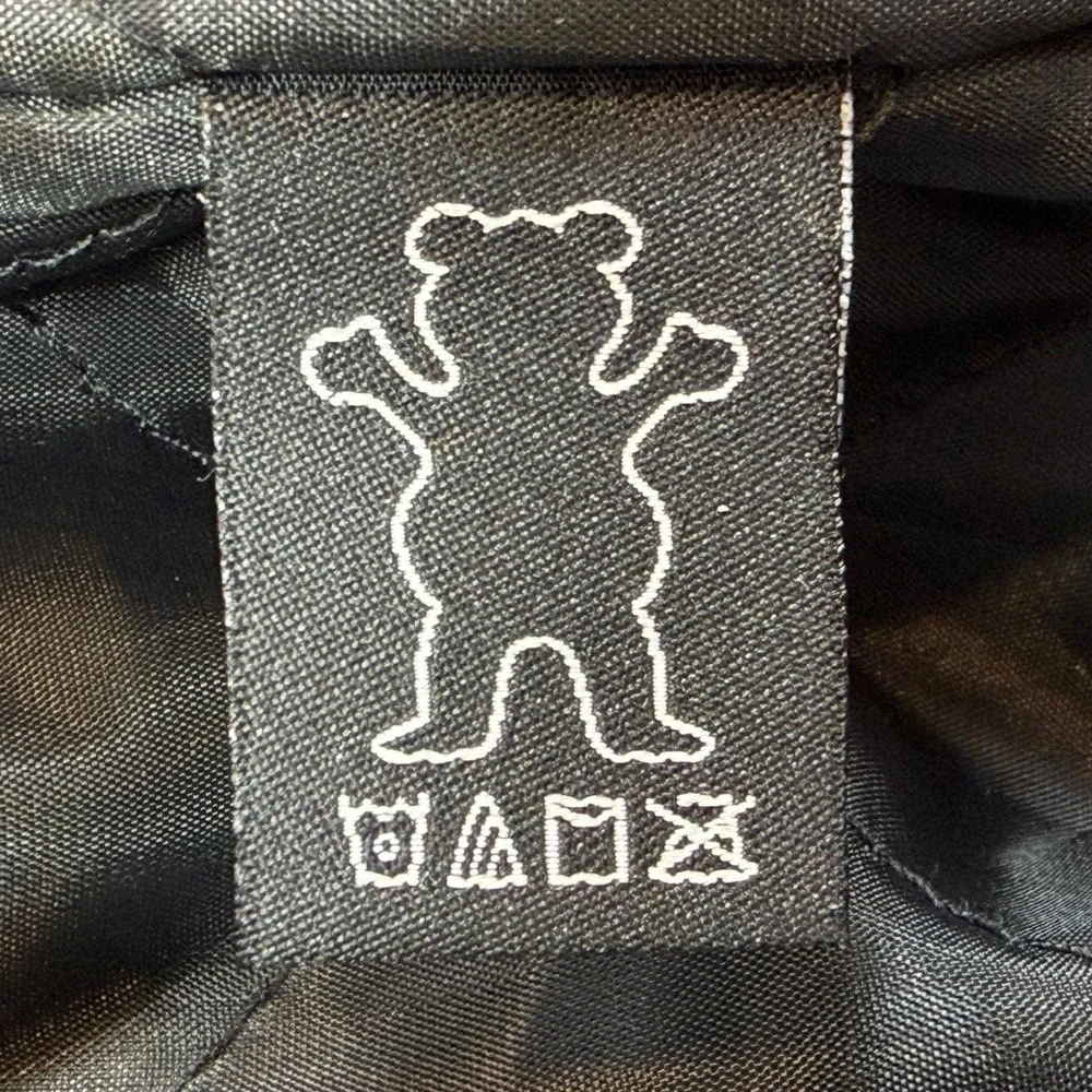 Grizzly Griptape Hooded Bomber Jacket Mens S Black Varsity Windbreaker New NWT