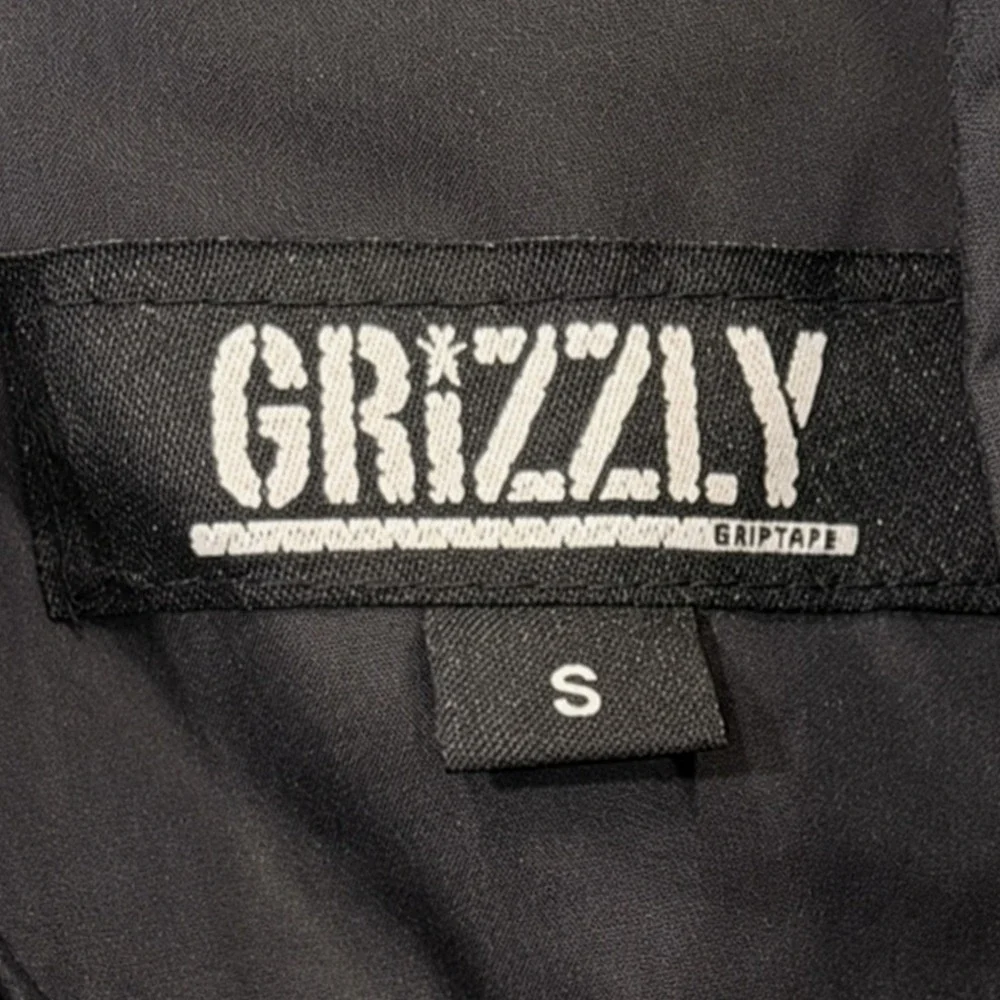 Grizzly Griptape Hooded Bomber Jacket Mens S Black Varsity Windbreaker New NWT