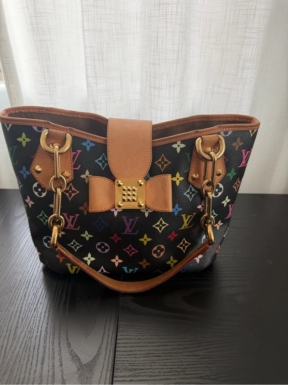 Louis Vuitton Black Monogram Multicolore Annie MM Tote Bag