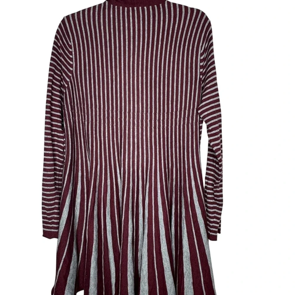 Soft Surroundings Womens Long Open Cardigan Sz‎ L Striped Peplum Back Office