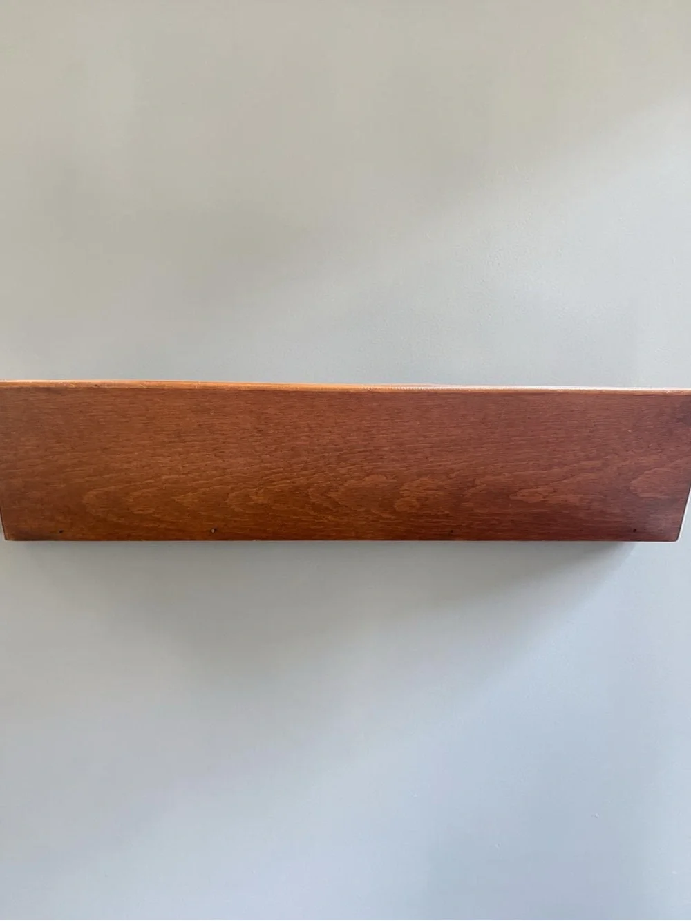 Vtg Wooden Wall Shelf w/ Knobs and Floral Metal Brackets 22” Country Cottage