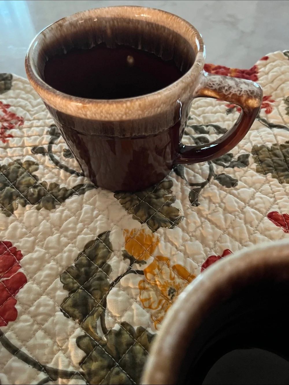 Vintage McCoy Brown Drip Glaze Mugs set of 4.  Cups tea coffee USA