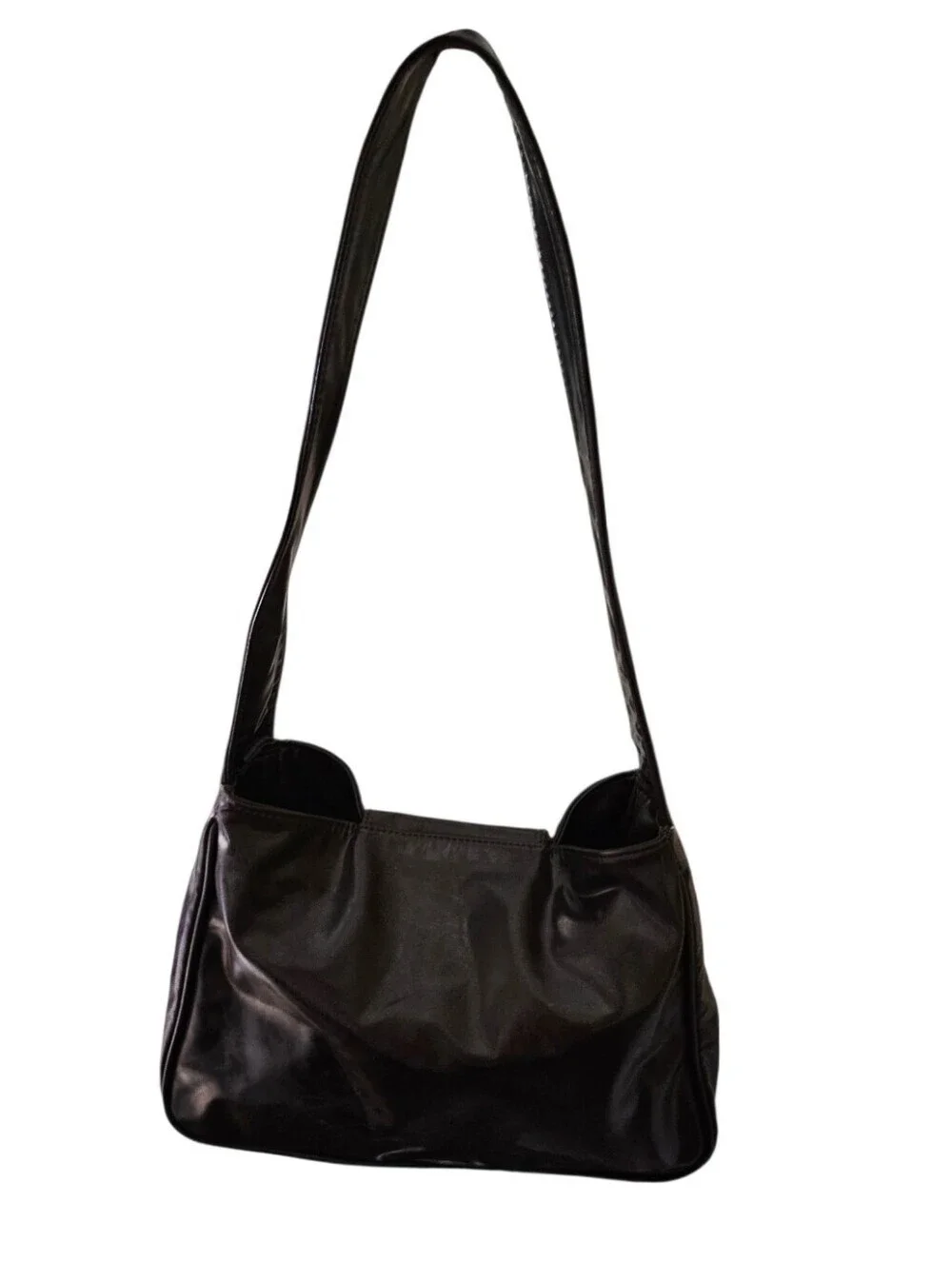 Vintage Chocolate Brown Leather Hobo Bag
