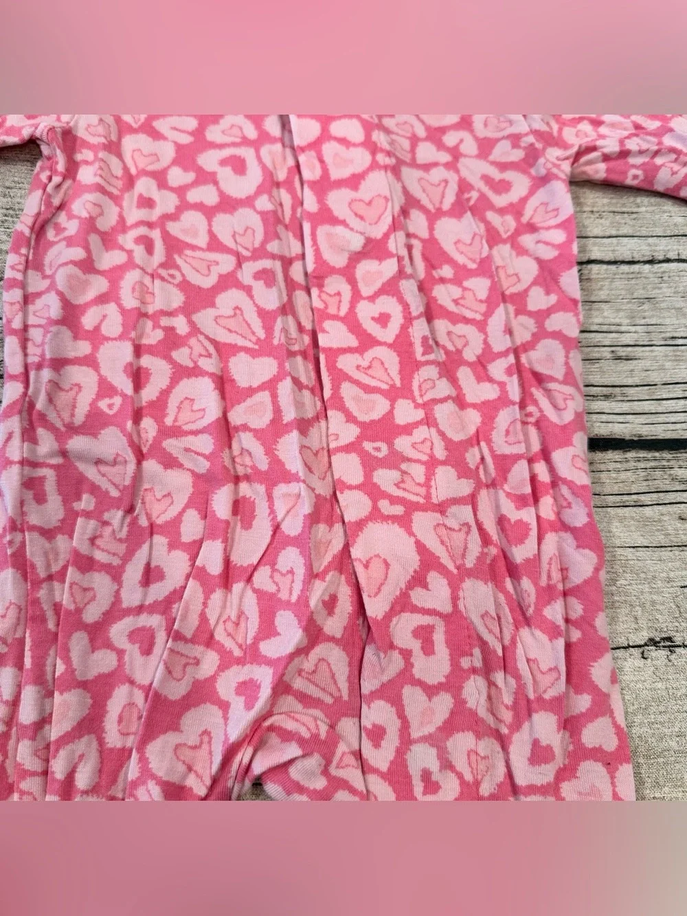 Magnetic Me Pink Heart-Print Footed Modal Sleeper Magnetic Closure Size Newborn