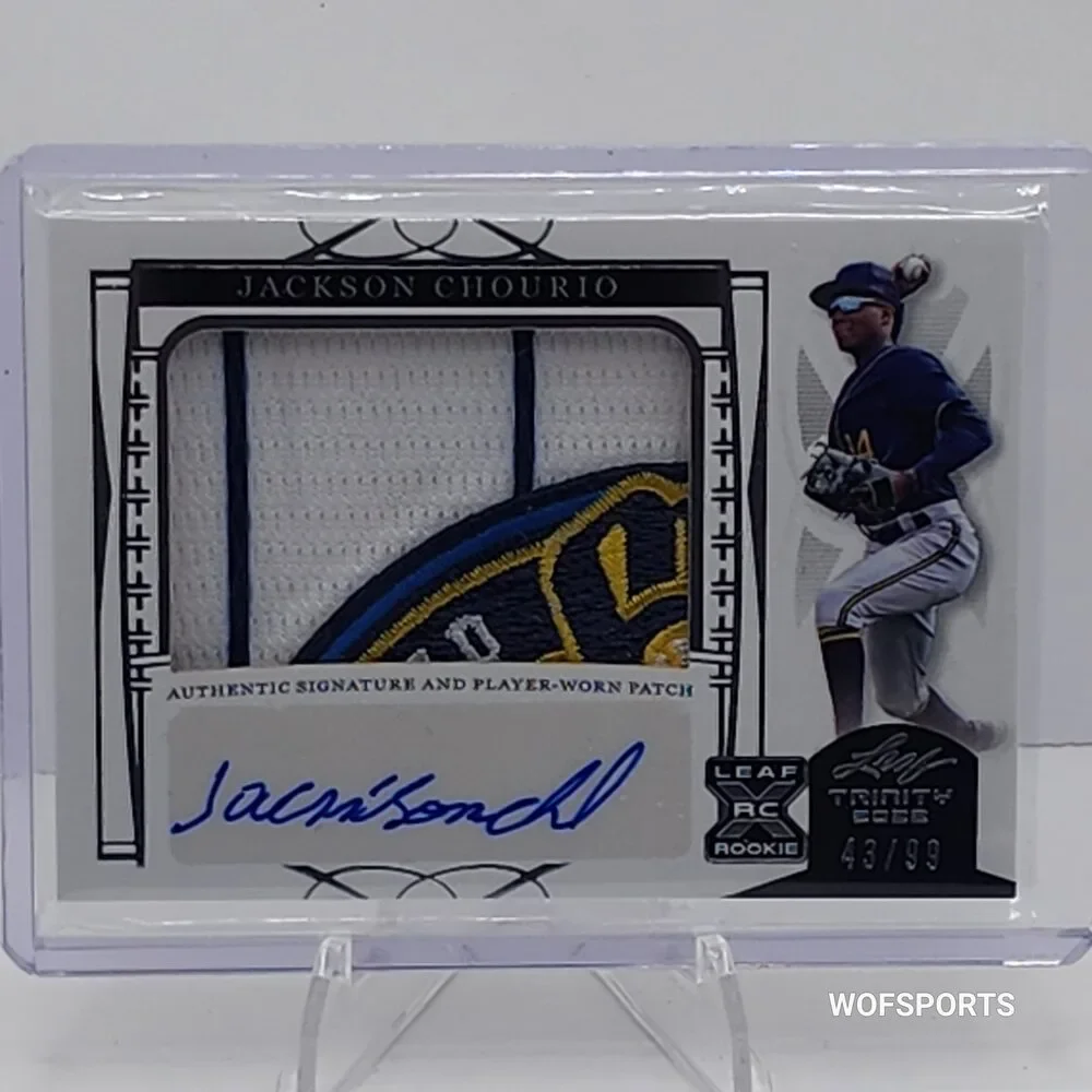 2022 Leaf Trinity Jackson Chourio 43/99 Auto Relic Memorabilia Card