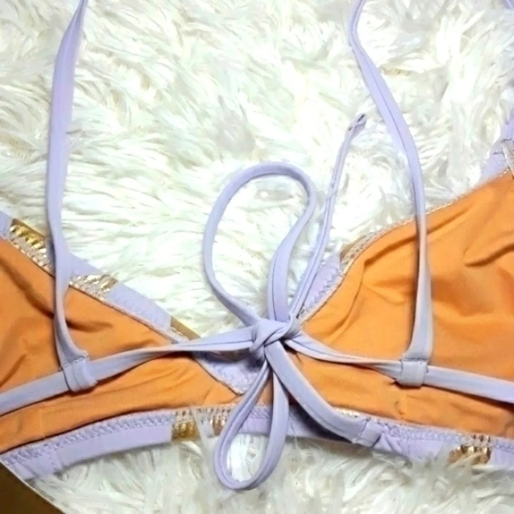 J. Crew Golden Hearts Bikini Swim Top