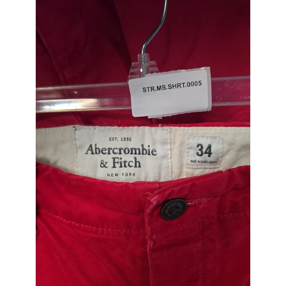 Abercrombie And Fitch Red Mens Shorts Size 34