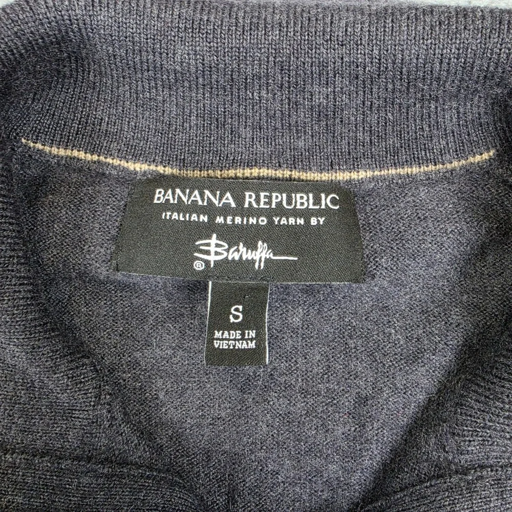 Banana Republic Quarter Zip Sweater Mens S Lot of 2 Italian Merino Wool Baruffa
