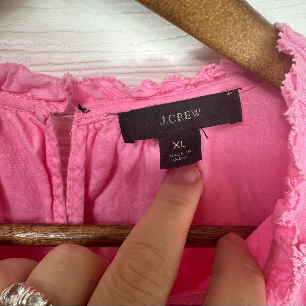 J. Crew Pink Blouse with Embroidered‎ Details eyelit flirty