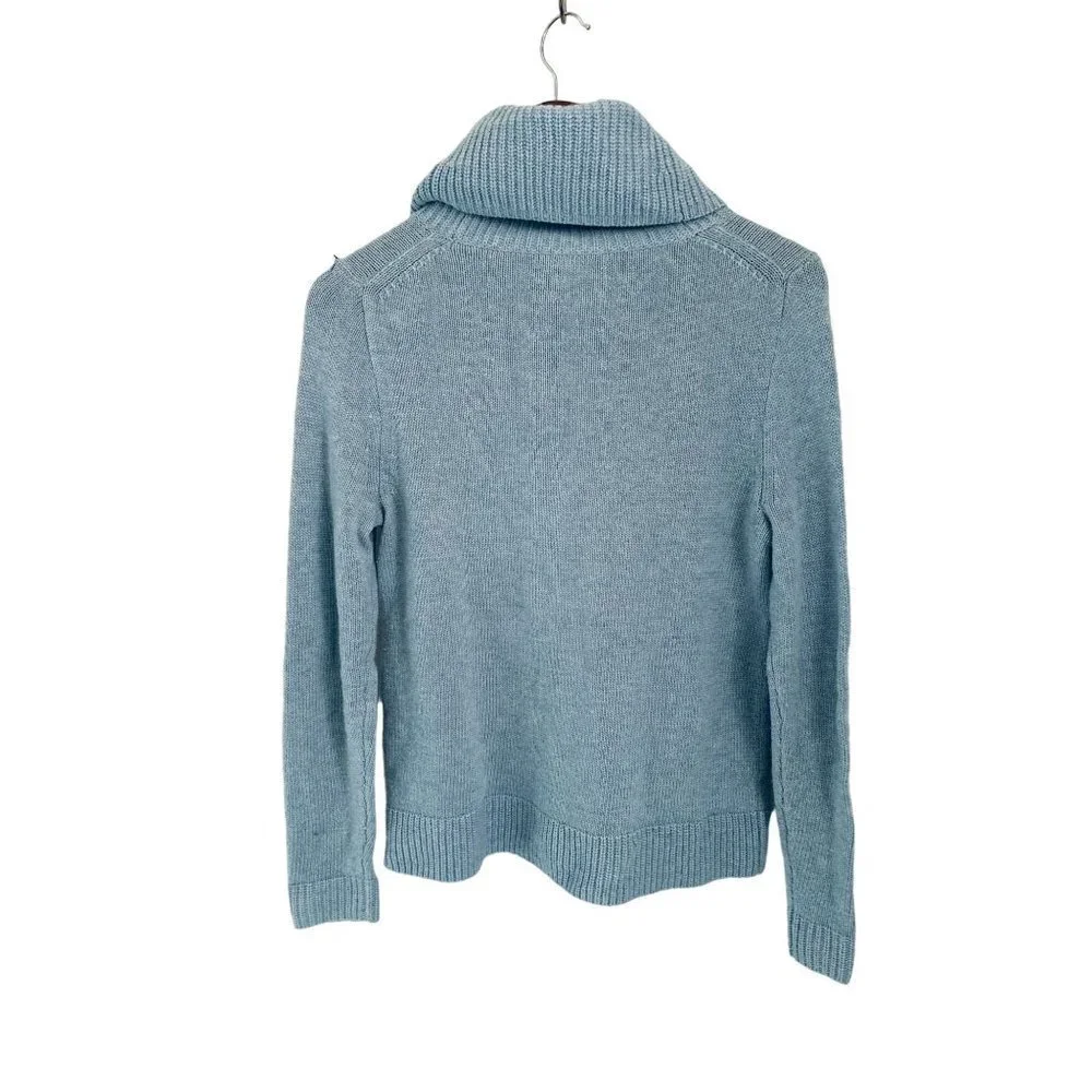 J.CREW Knitted Sweater Light Blue Cow-Neck Light Blue Wool Blend Size Small