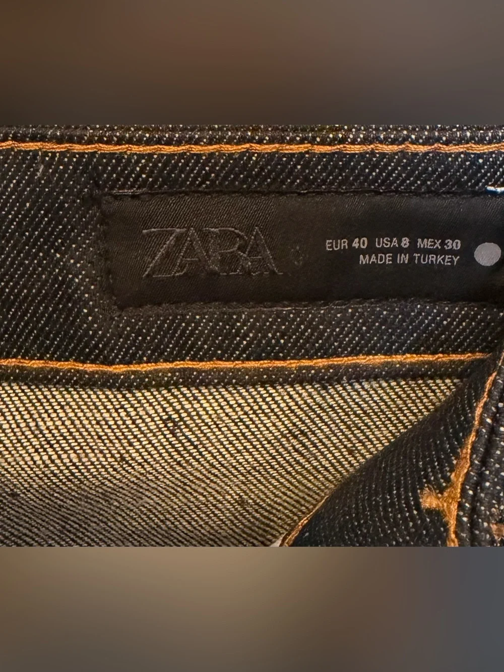 Zara ZW collection women’s Dark Denim Shorts with stylish back detail - size 8