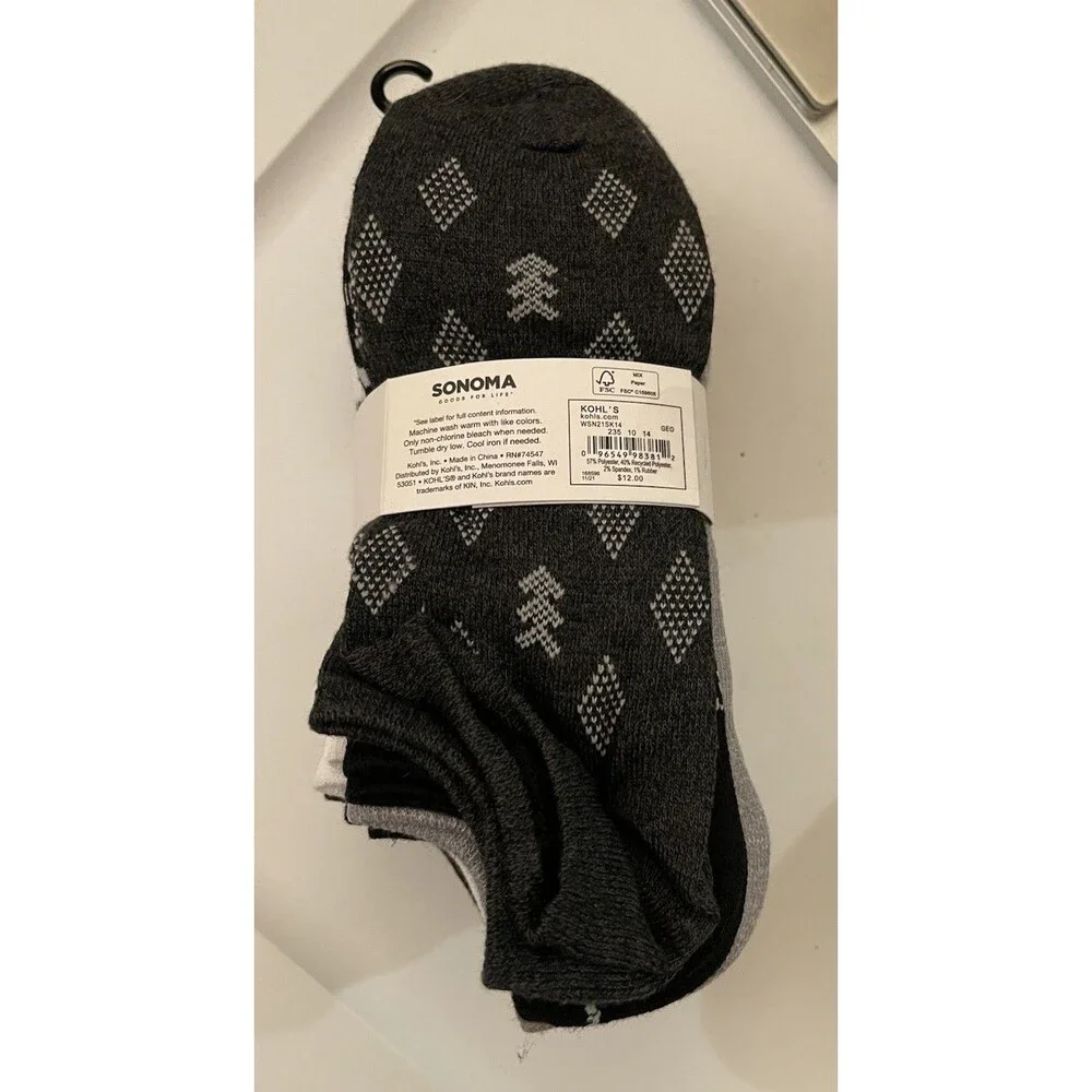 Sonoma Goods For Life No-Show Socks Womens One Size Multicolor 10 Pairs Everyday