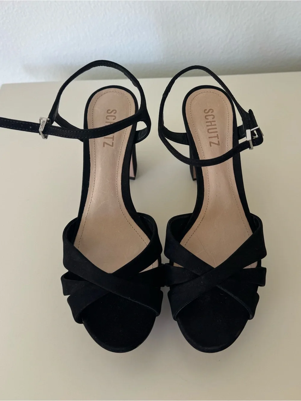 SCHUTZ black suede