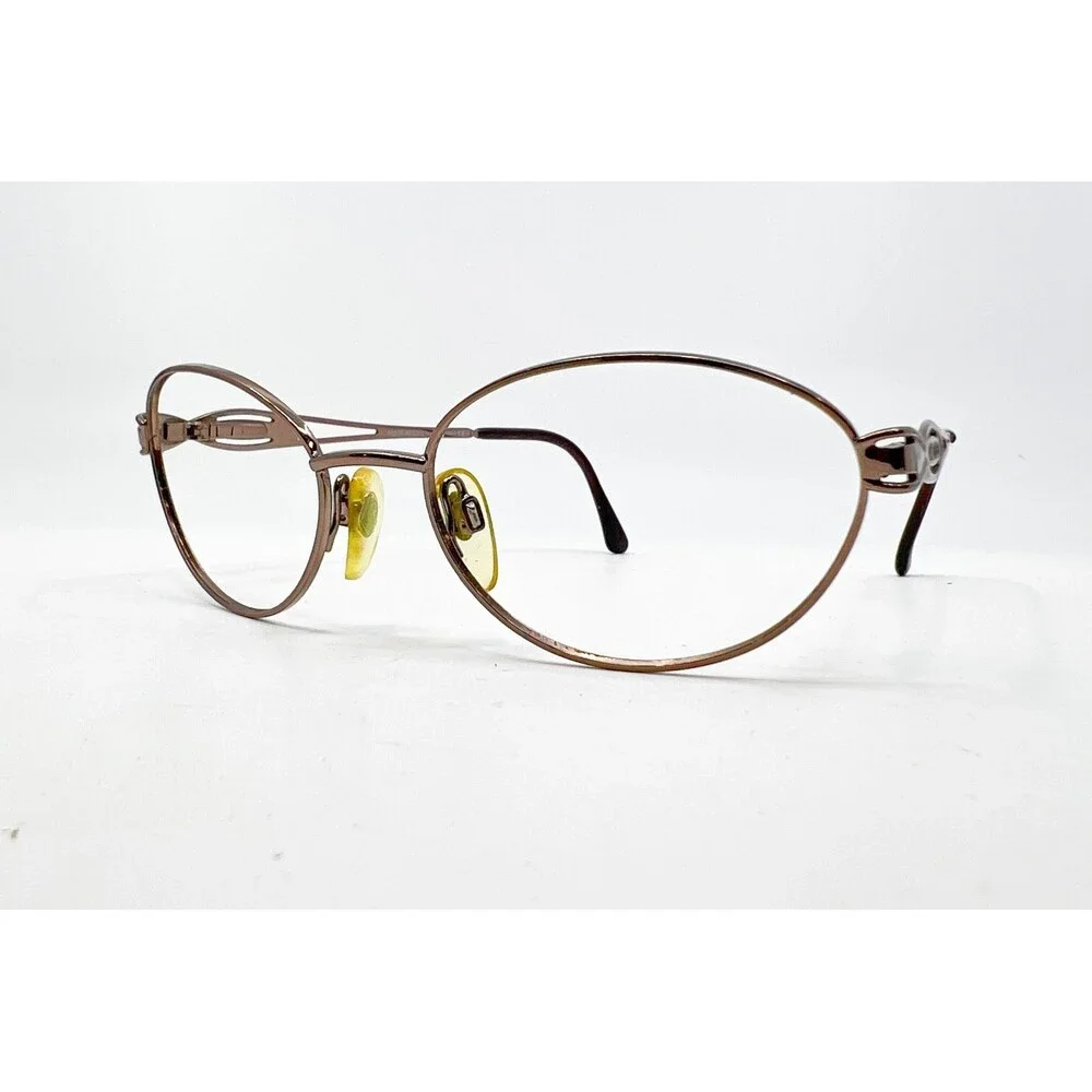 Anne Klein Eyeglasses Women Brown Oval K1010 53-17-130 Italy 53-17-130