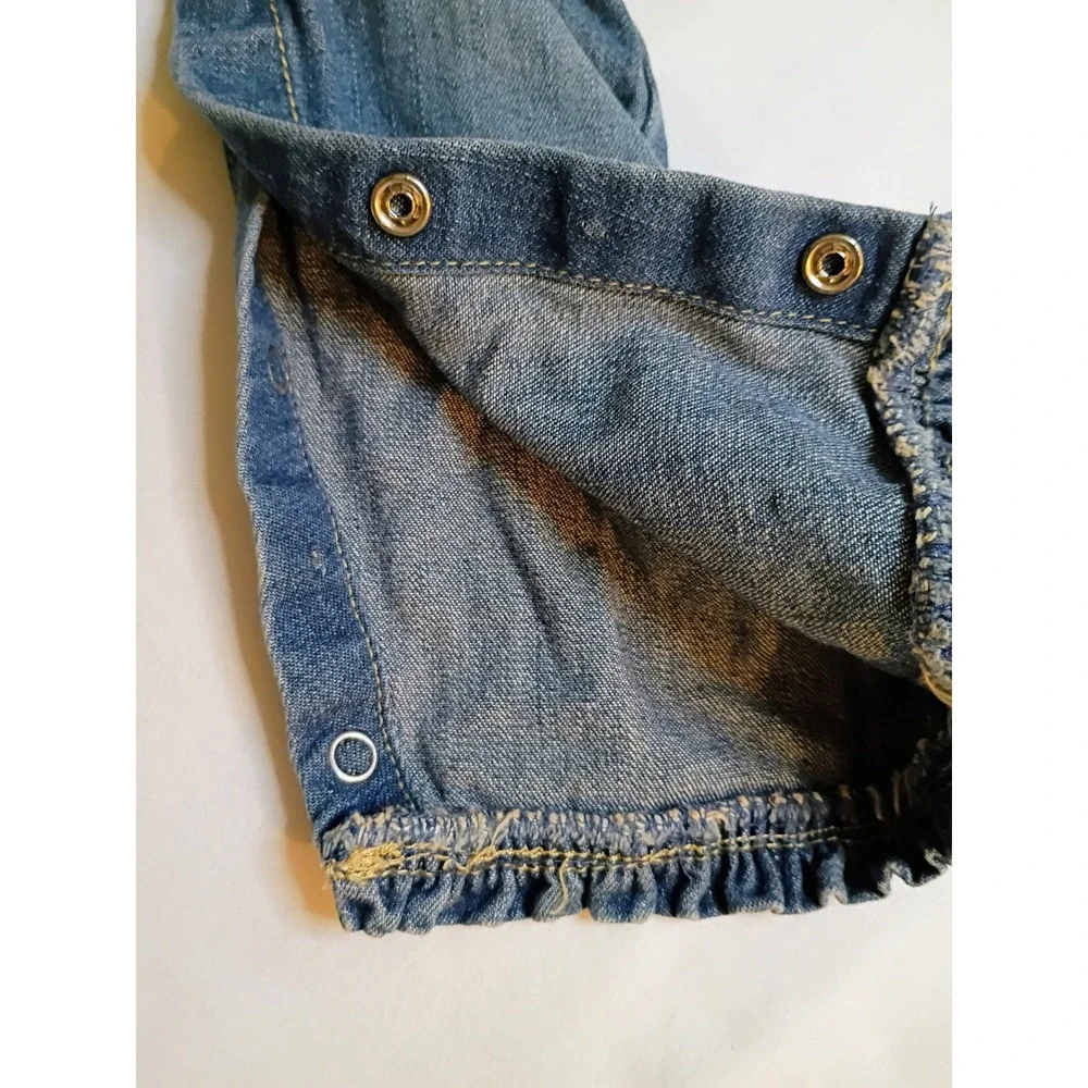 OshKosh Bgosh Denim Overalls Flower‎ Applique Kids 18 Months