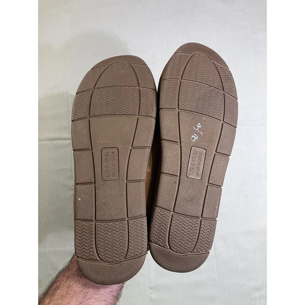 Wembley Mens Brown Faux Suede Sherpa Lined‎ Clog Slippers Size L 9.5-10.5