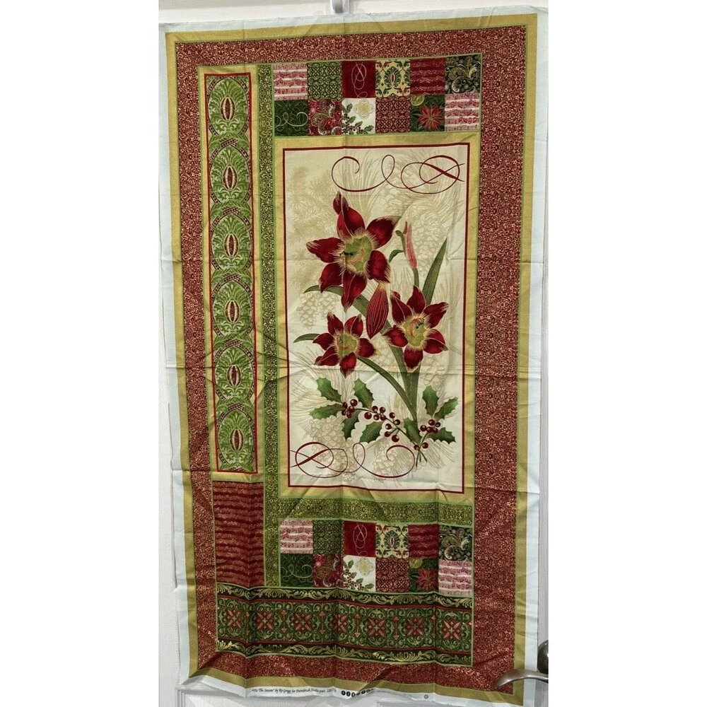 Tis the Season Cotton Fabric Quilting Panel Christmas Holiday Ro Gregg Christmas