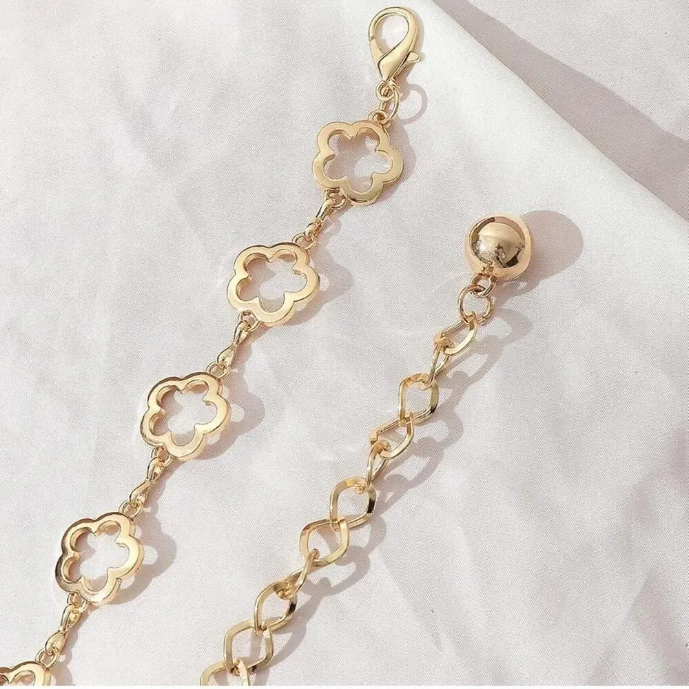 Gold Clover Leaf Waist Chain Belt