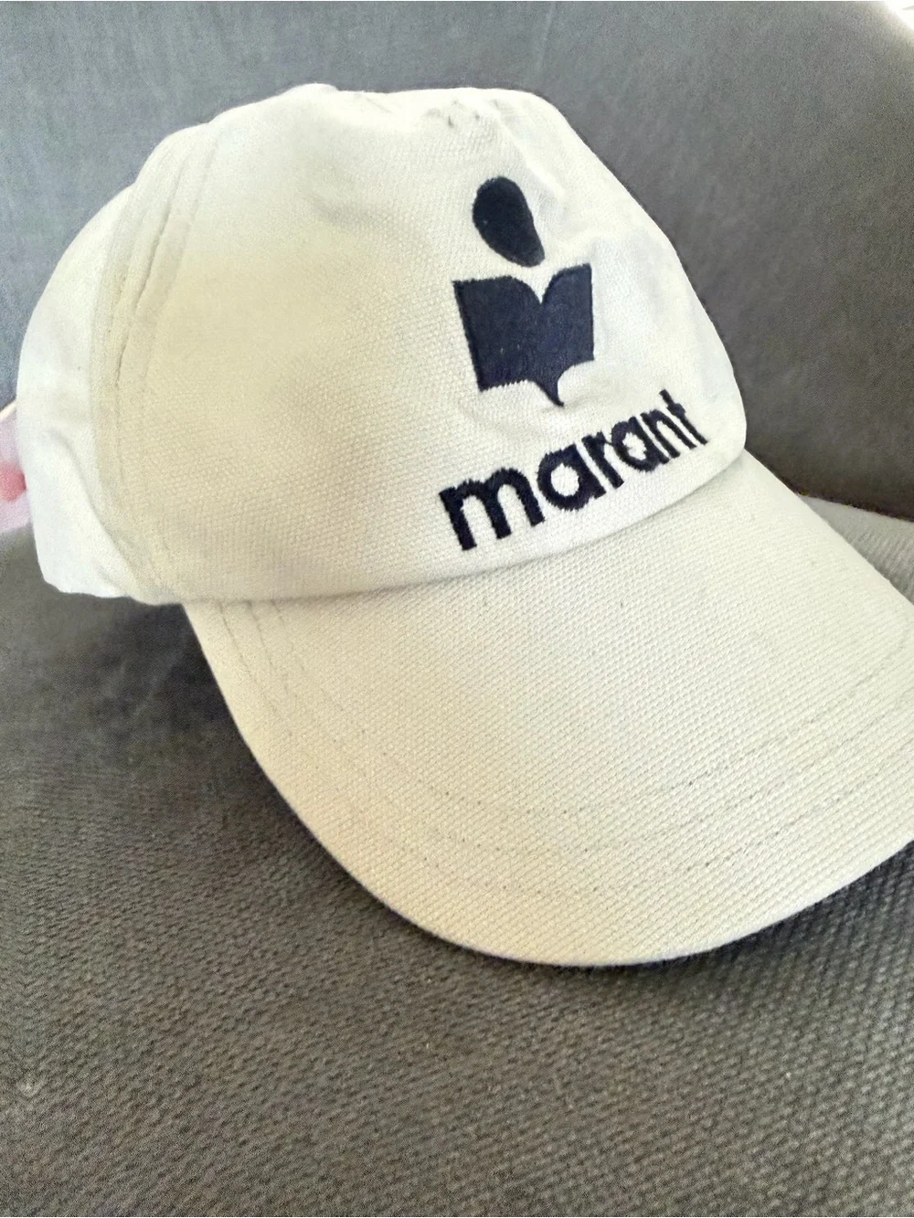 Isabel Marant  Cream Cap with Navy Logo