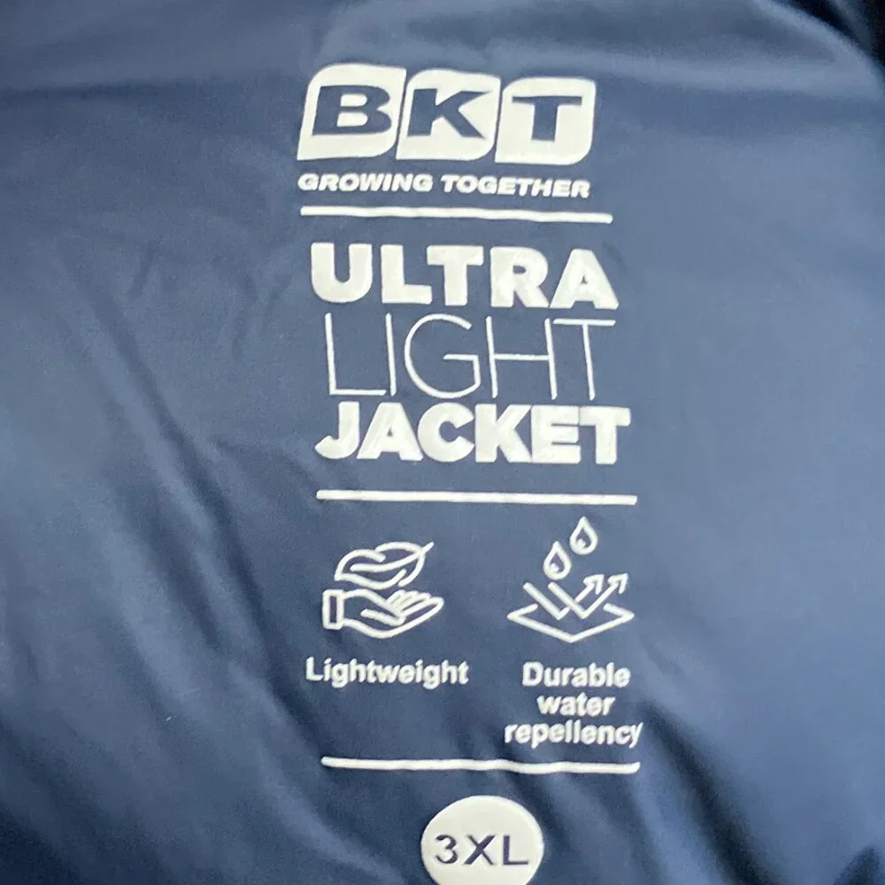 BKT Men's 3XL Blue Ultra Light Packable Duck Down Feather Puffer Vest‎ Jacket