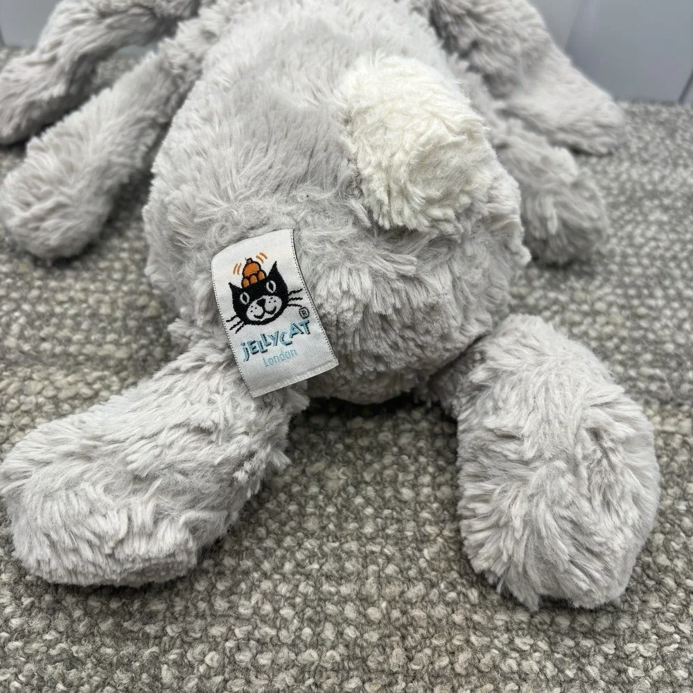 Jellycat Medium Bashful Grey Bunny Plush Stuffed Animal 11.5 Preowned Rabbit HG6