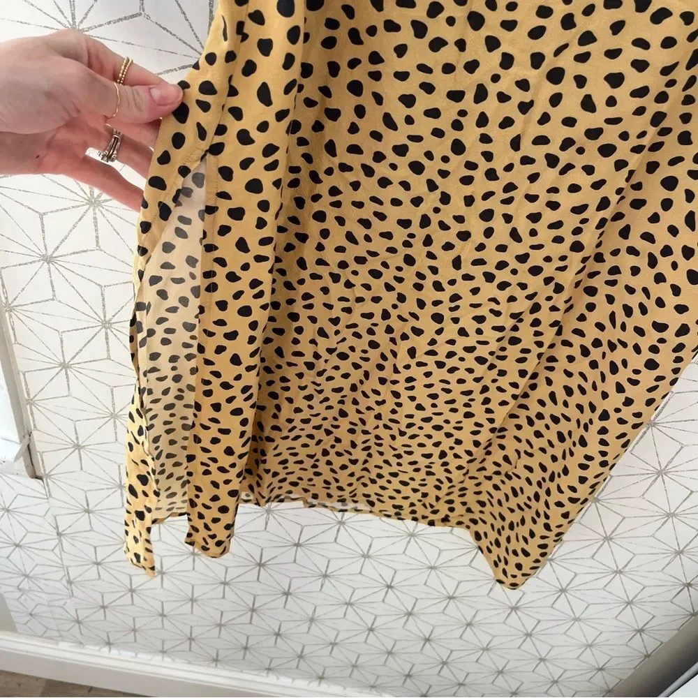 Marine Layer Ryan Cheetah slip midi skirt