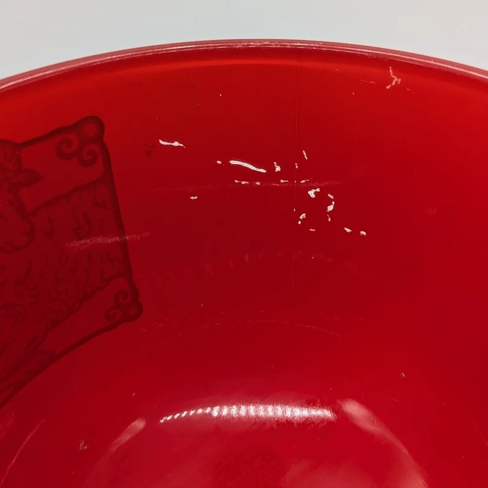 Vintage 70s Indiana Glass Red Orange Aries Zodiac Goblet
