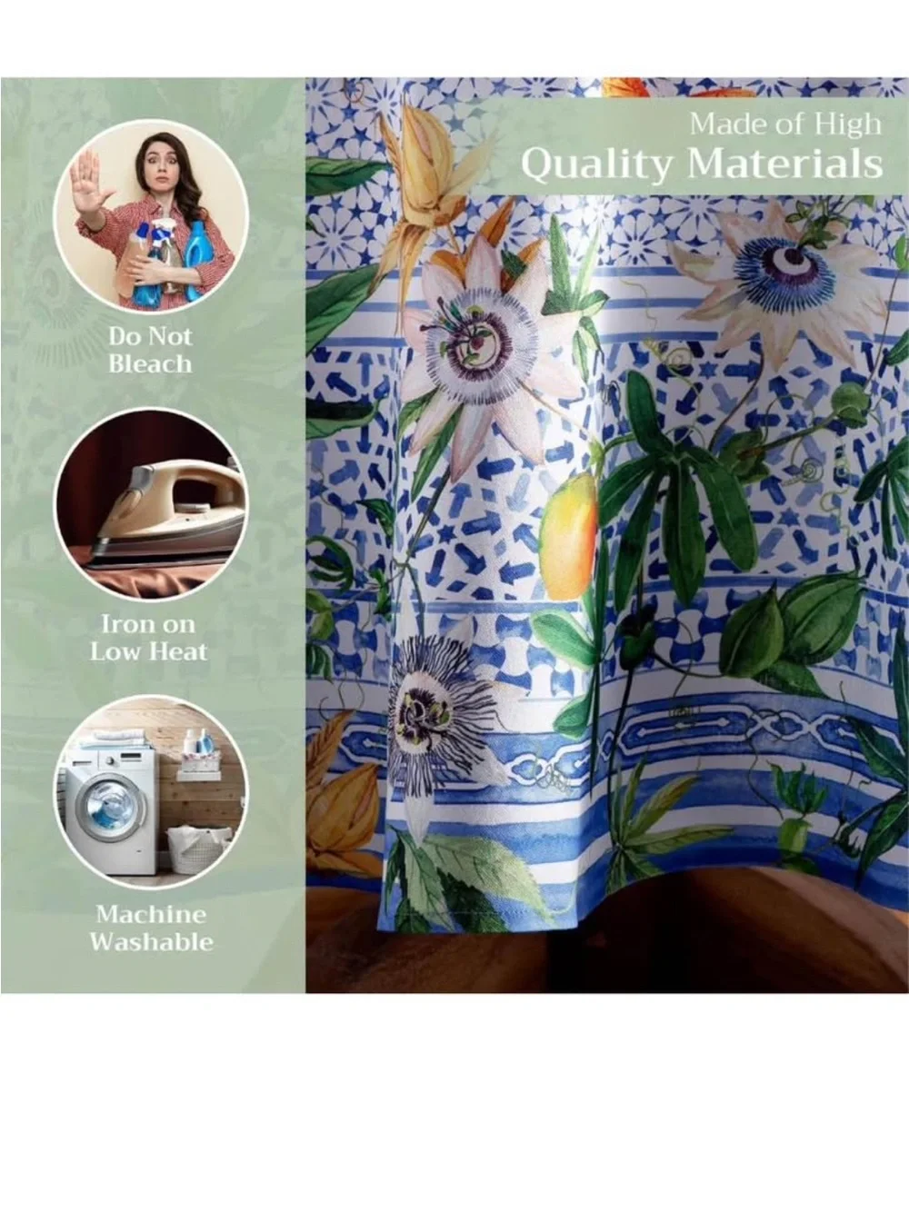 Maison d' Hermine Table Cloth Round Table 100% Cotton 69 Round Inches Tablecloth