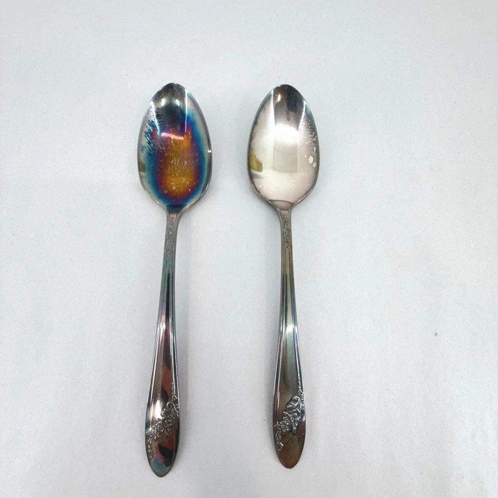 Oneida Community Tudor Plate Queen Bess II Silverplate Teaspoon Set of 2 Vintage