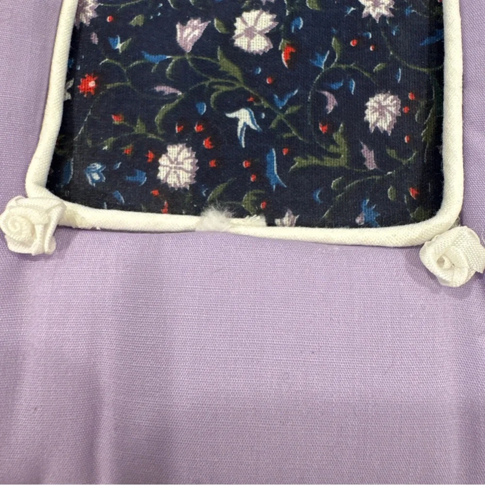 Vintage Lace Floral Fabric Covered Photo Album Scrapbook Flowers 1980’s