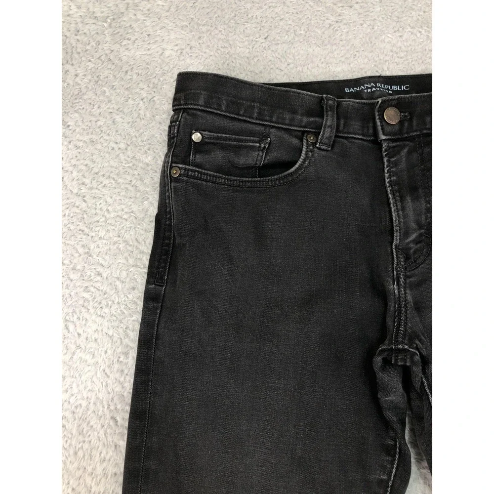 Banana Republic Jeans Mens 32x30 (Tag 31x30) Black Traveler Slim Fit